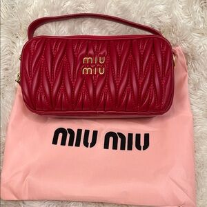 Miu Miu Red Quilted Clutch